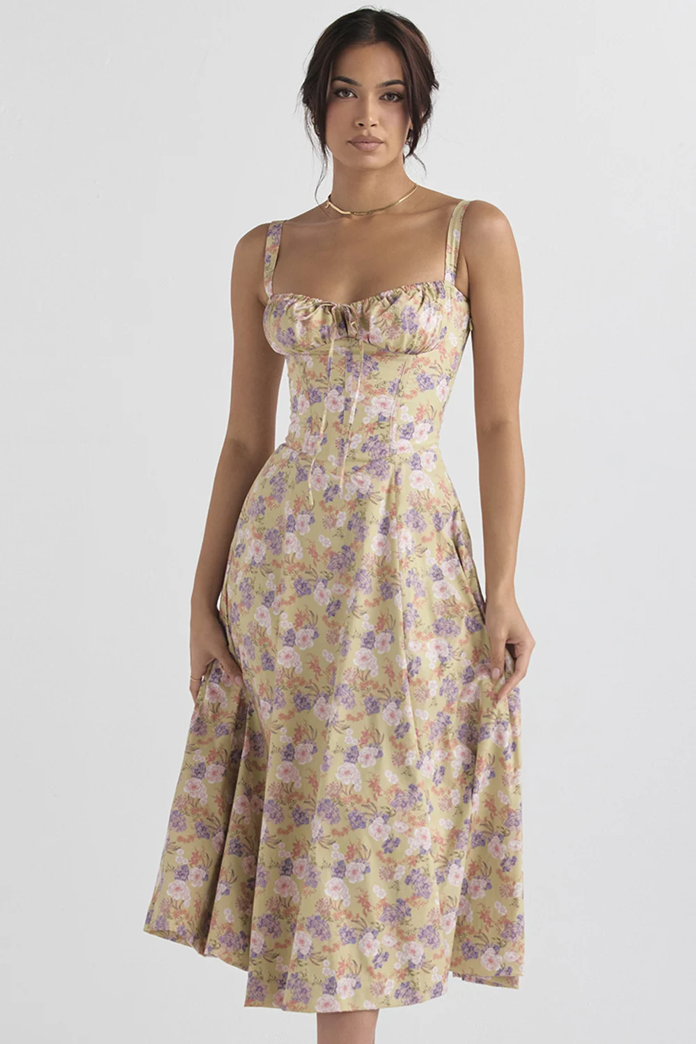 PRINT BUSTIER SUNDRESS