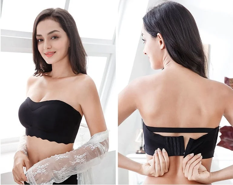 🔥Black Friday Deals with 49% OFF🔥Ice Silk Non-slip Tube Top Strap Bra💞-BUY 2 FREE SHOPPING🚛