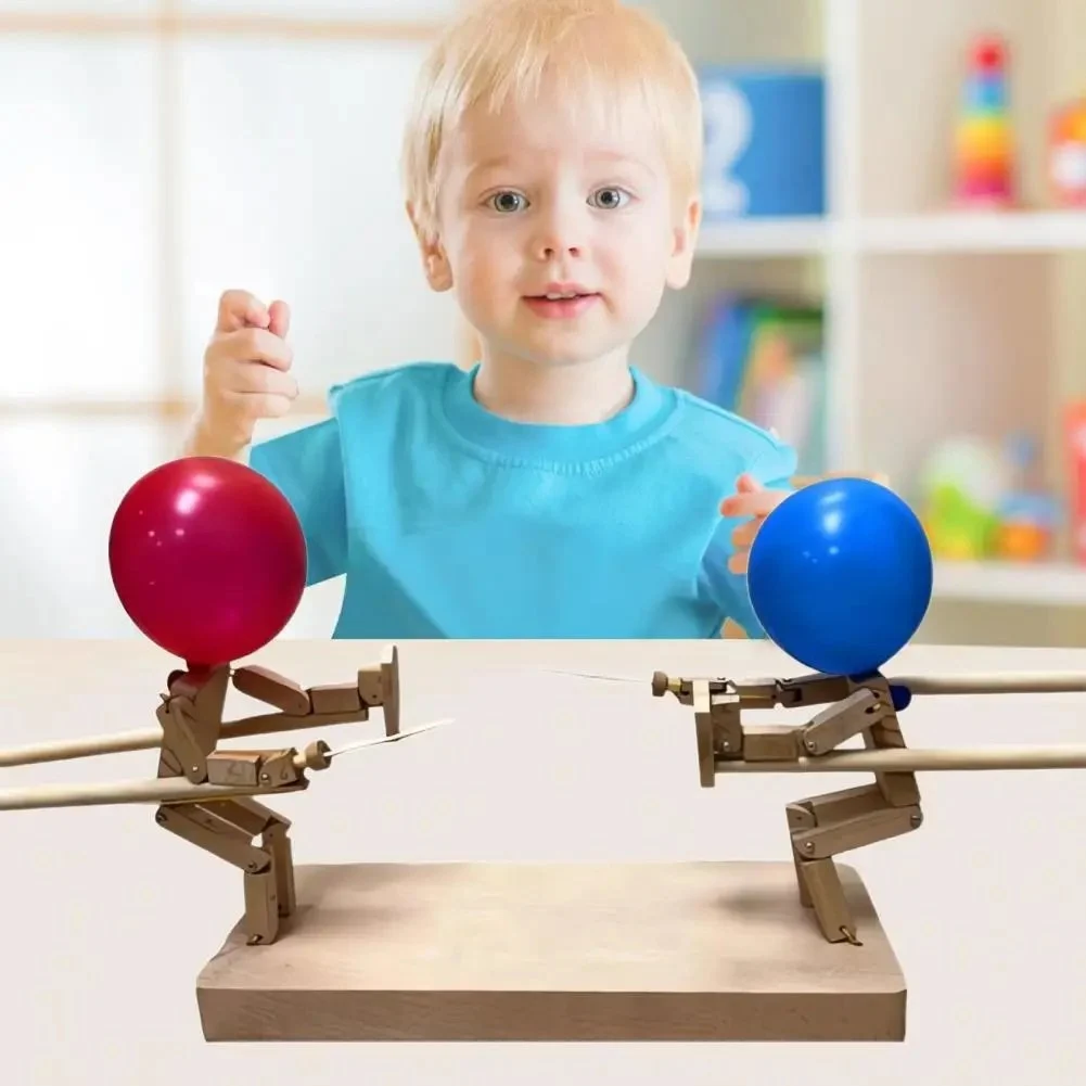 🎁⚔️HANDMADE WOODEN FENCING PUPPETS( 20 balloons)