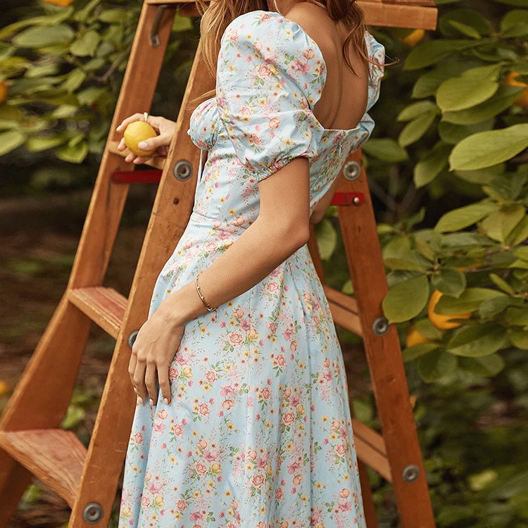PRINT PUFF SLEEVE SUNDRESS