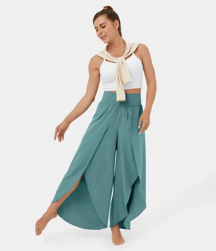 Palazzo Flowy Split Wide Leg Pant