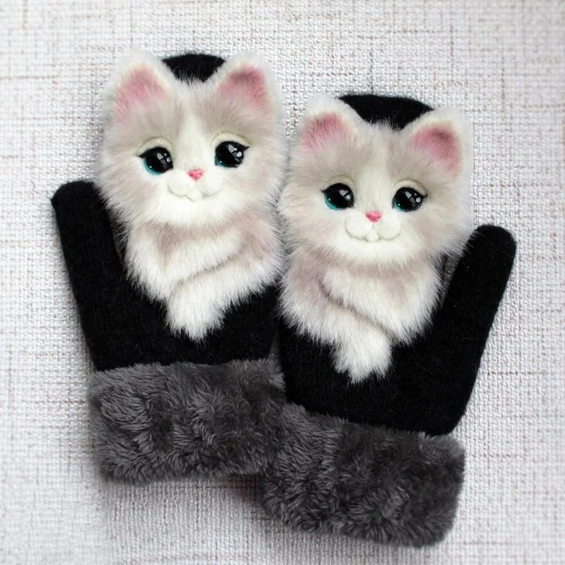 Hand-knitted Animal Mittens