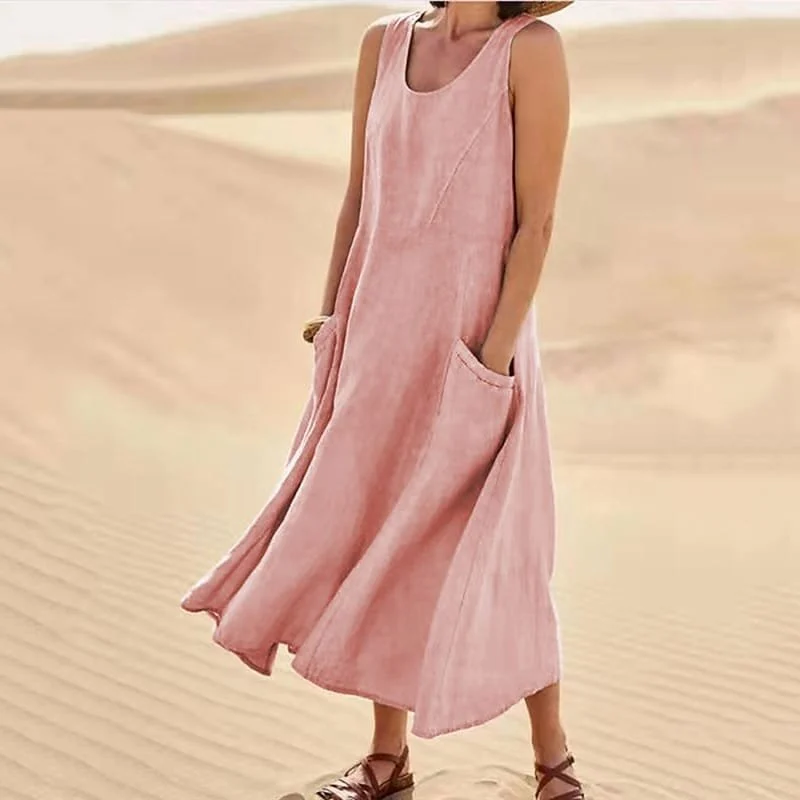 🔥Hot sale 49% OFF 🔥Women's Sleeveless Cotton Dress